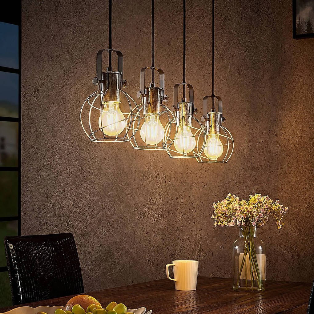 Lindby Salima sospensione a gabbia, 4 luci