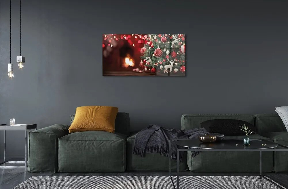 Quadro in vetro Decorazioni per l'albero di natale 100x50 cm