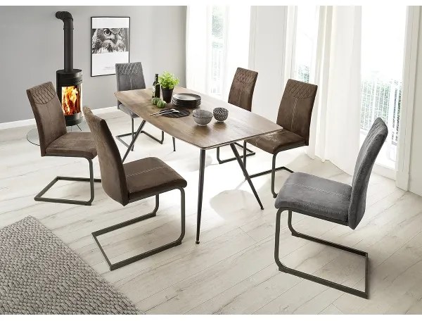 Set di 4 sedie da pranzo VIVIEN, marrone