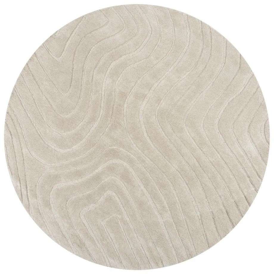 Tappeto rotondo color crema in lana tessuto a mano ø 160 cm Mesmerise Natural - Flair Rugs