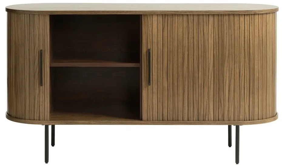 Cassettiera bassa marrone effetto rovere 140x76 cm Nola - Unique Furniture
