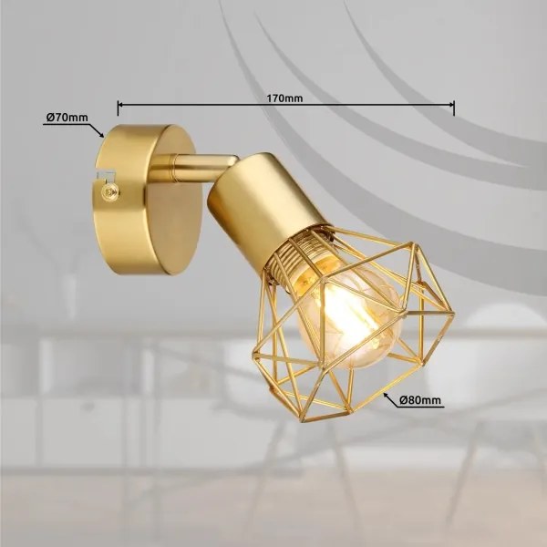 Globo 54802GB-1 - Faretto da parete XARA I 1xE14/40W/230V oro