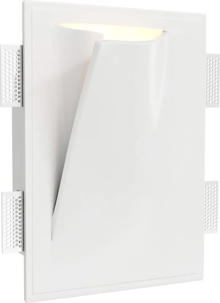 Applique da Incasso E14 FOLD SX a Libro in Gesso Pitturabile