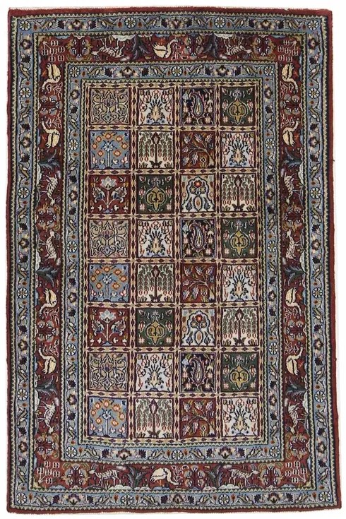 Moud Tappeto persiano 150x100 Rosso (Iran) Annodato A Mano