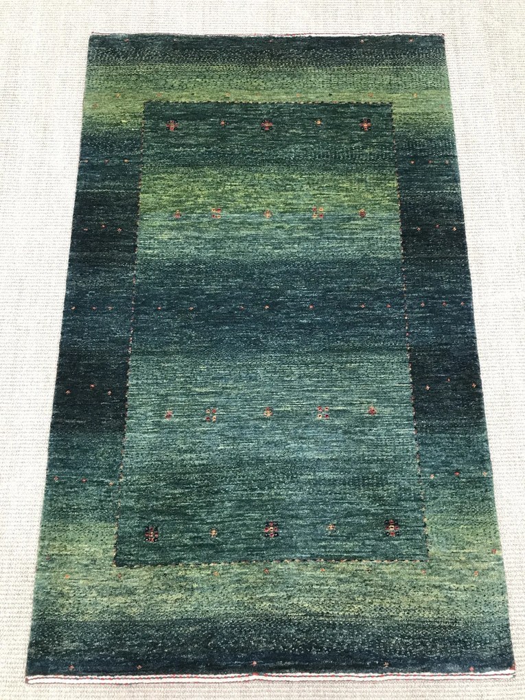 Loribaft Tappeto persiano 90x140 Verde (Iran) Annodato A Mano