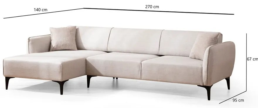 Divano angolare bianco, angolo sinistro - Belissimo - Balcab Home