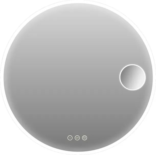 Specchio con illuminazione integrata completo di faretto bagno tondo Logos L 90 x H 90 x P 2.5 cm