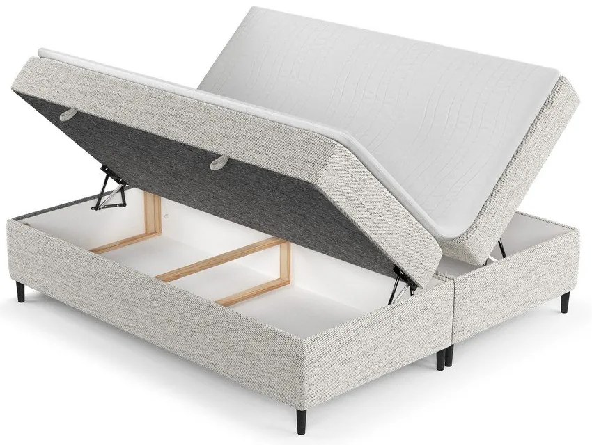 Letto boxspring grigio chiaro con contenitore 160x200 cm Araya - Maison de Rêve