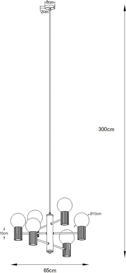 Lampadario blu con paralume in vetro Orbital – Sollux