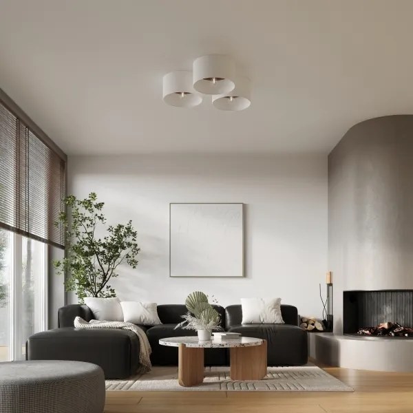 Sollux SL.1392 - Plafoniera TELESTO 1xE27/15W/230V diametro 35 cm bianco/marrone