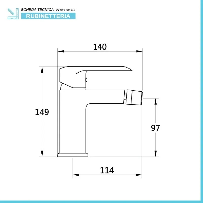 Rubinetto bidet cromato serie Dalila incluso di piletta