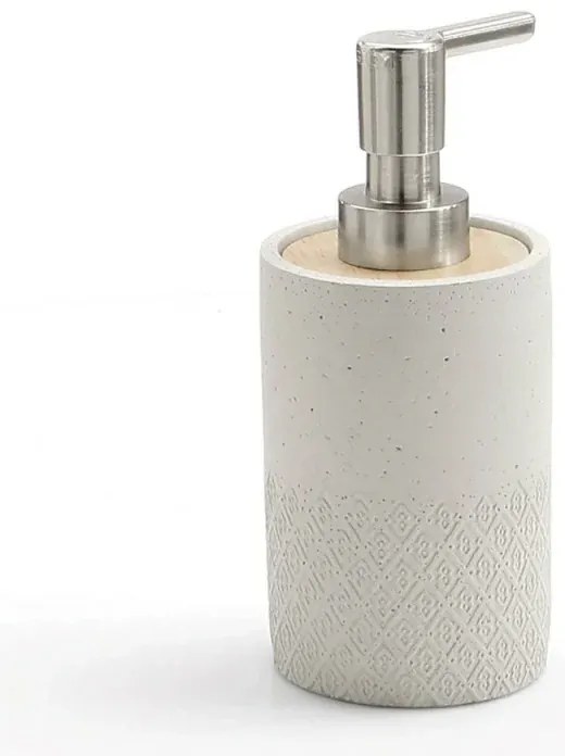 Dosasapone liquido da appoggio grigio Gedy serie Afrodite in cemento e bambù