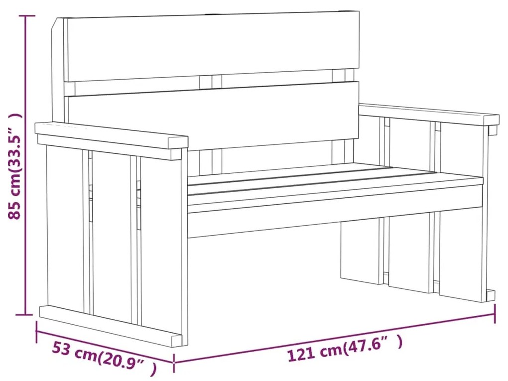 Set da Pranzo da Giardino 3 pz in Legno di Pino Impregnato