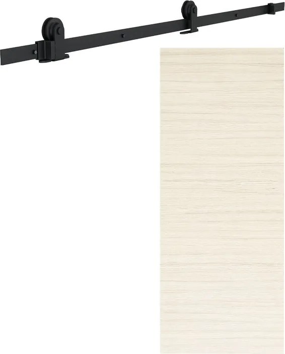 Porta scorrevole reversibile Oxford palissandro in mdf beige, L 93 x H 212 cm, con binario Indus