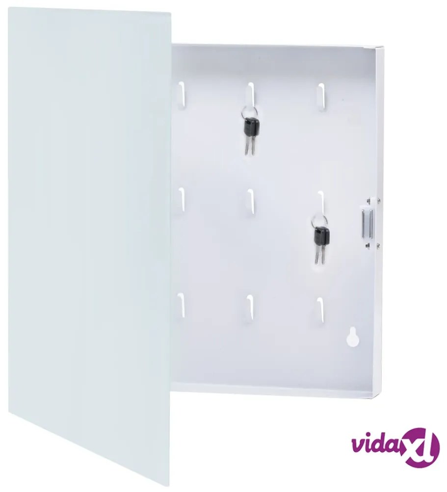 vidaXL Cassetta Portachiavi con Lavagna Magnetica Bianca 35x35x5,5 cm