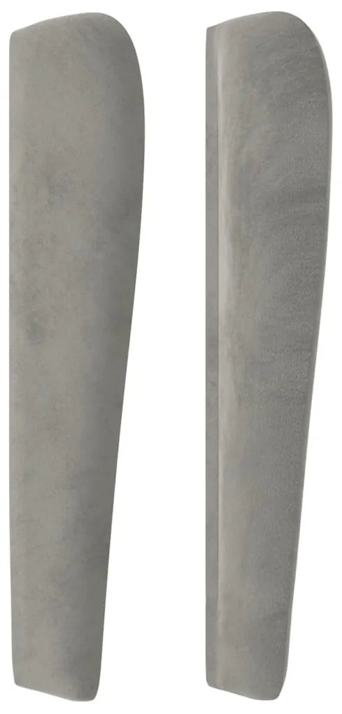 Testiera ad orecchio grigio chiaro 93x23x118/128 cm in velluto