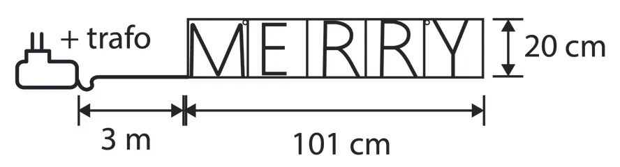 Lampada da parete natalizia nera MERRY incl. LED con timer IP44 - Yoro