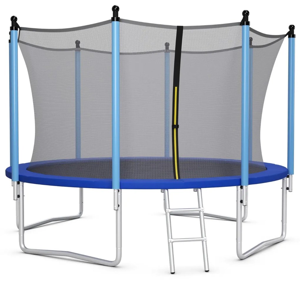 Costway Tappeto elastico da esterno 366 cm per bambini e adulti, Tappeto elastico con rete di sicurezza per saltare