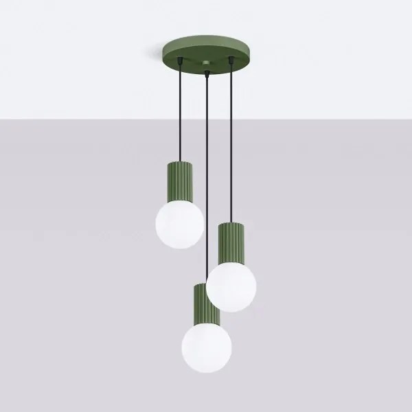 Sollux SL.1725 - Lampadario a sospensione con filo HALO 3xG9/8W/230V diametro 25 cm verde