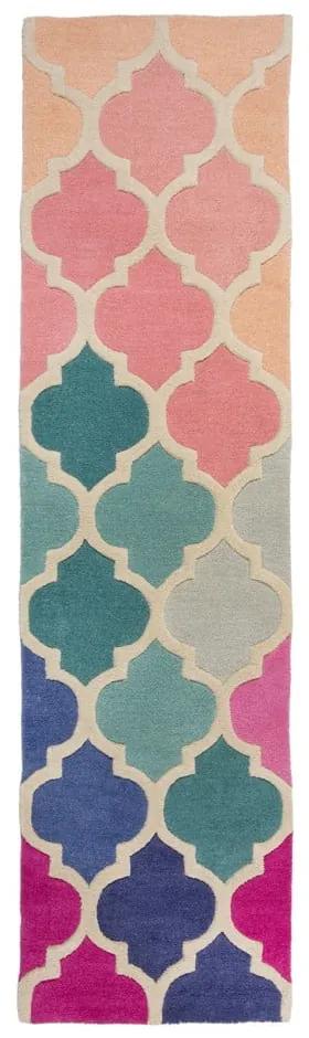 Tappeto in lana rosa 60x230 cm Rosella - Flair Rugs