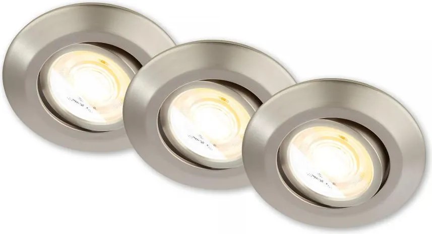 Briloner 7586032 - Set da 3 LED Plafoniera da incasso per bagno KLIRA LED/4,9W/230V IP23 cromo