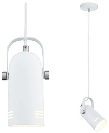 Paulmann 79767 - 1xE27/15W Lampadario a sospensione con cavo LAVEA 230V bianco