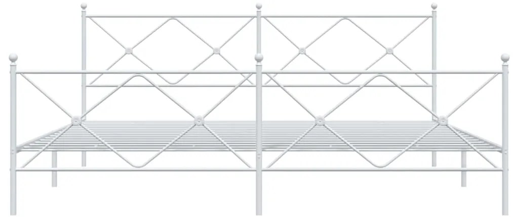 Giroletto con testiera e pediera metallo bianco 200x200 cm