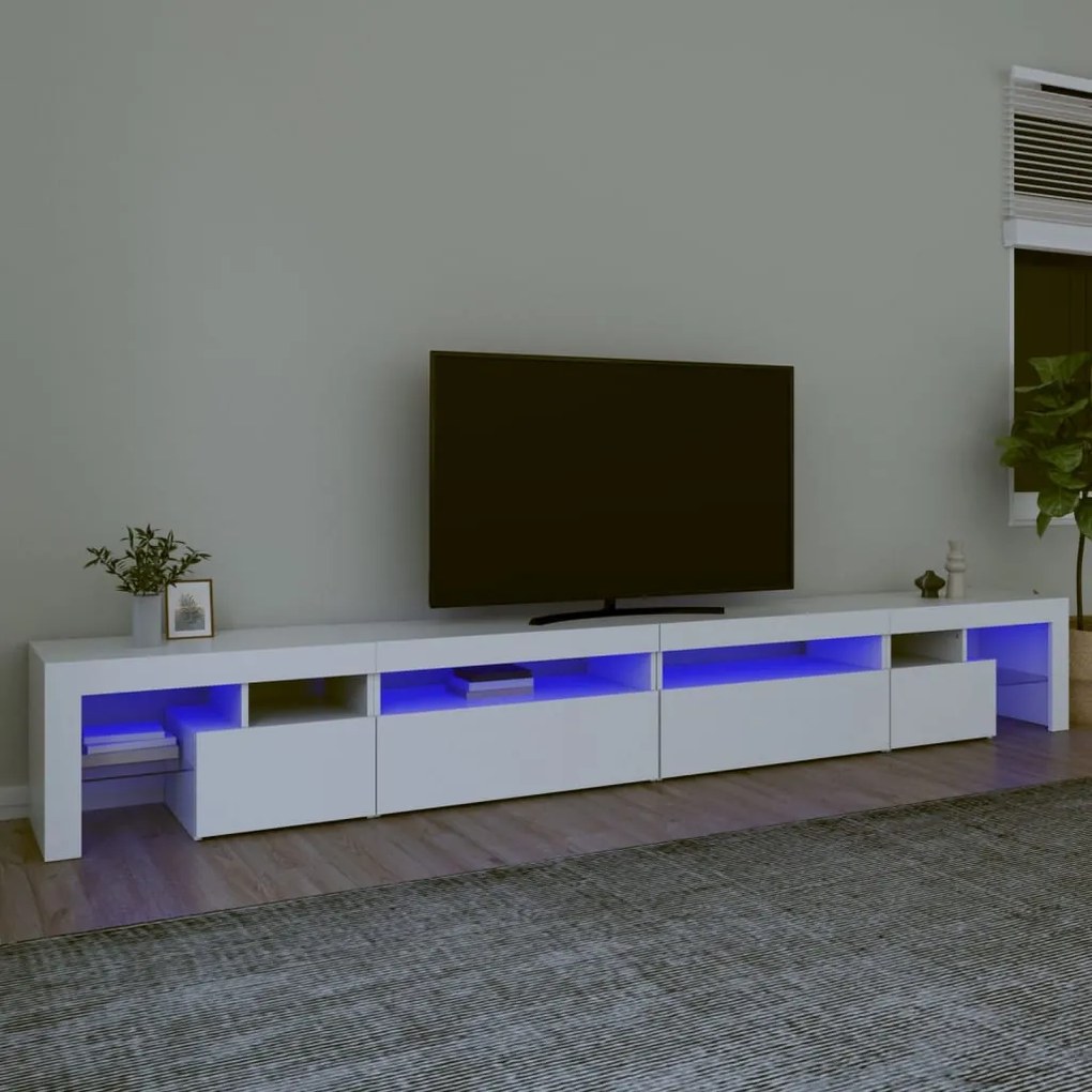 Mobile Porta Tv Con Luci Led Bianco 290x36,5x40 Cm /