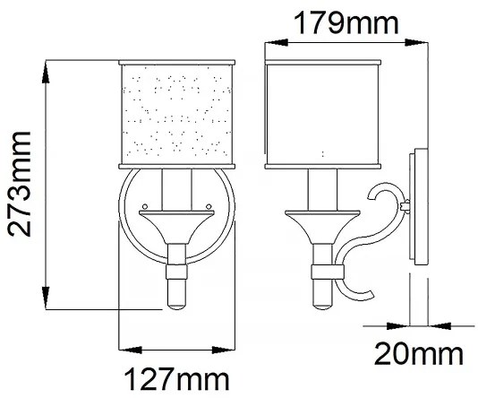 Kichler KL-LACEY1-AP - Applique da parete LACEY 1xE14/40W/230V cromo opaco