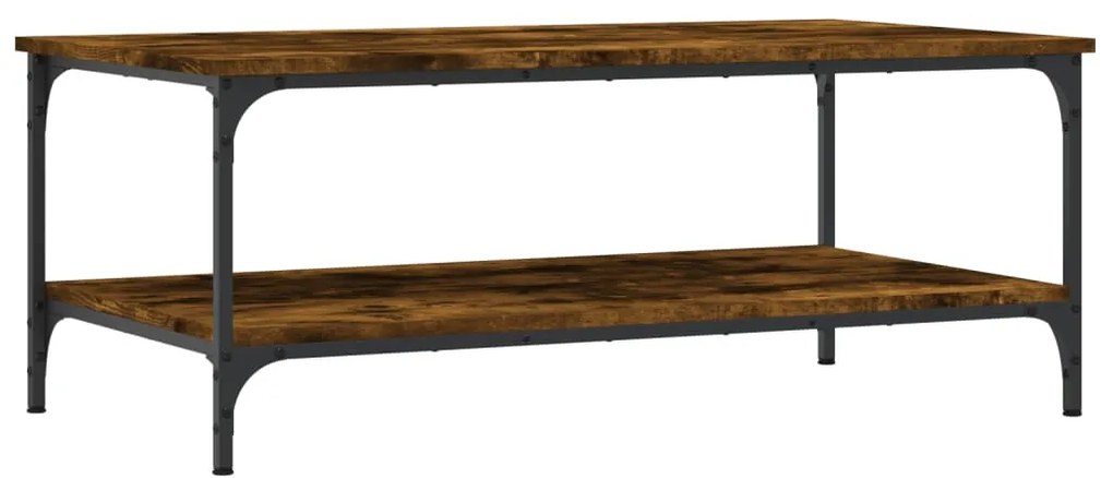 Tavolino da salotto rovere fumo 100x55x40 cm legno multistrato