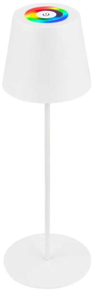 Lampada Da Tavolo Moderna Coloris Metallo Bianco Led Integrato 3W 2700K