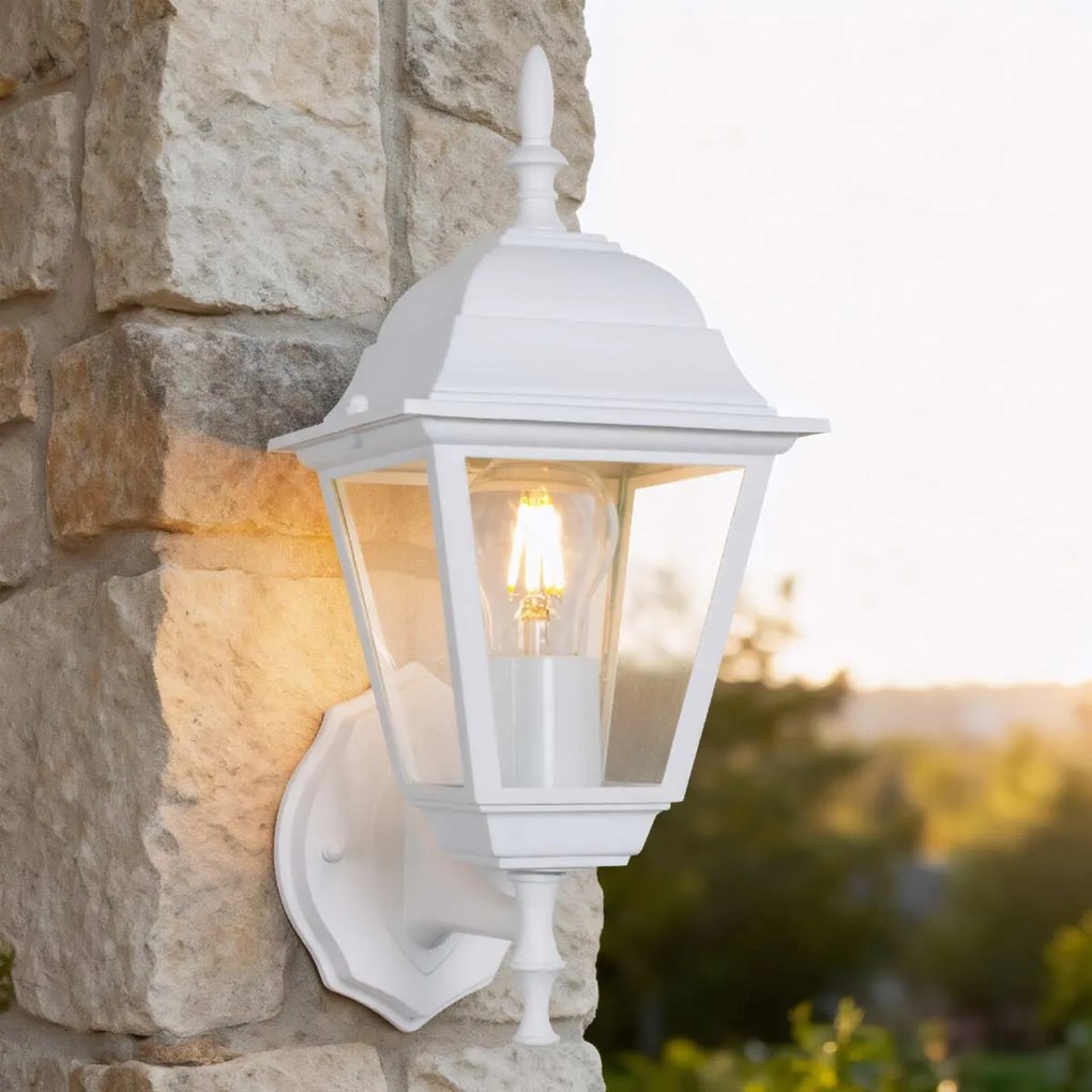 Applique Lanterna da Esterno E27 IP54 Bianca - Serie ALFIERI 1A