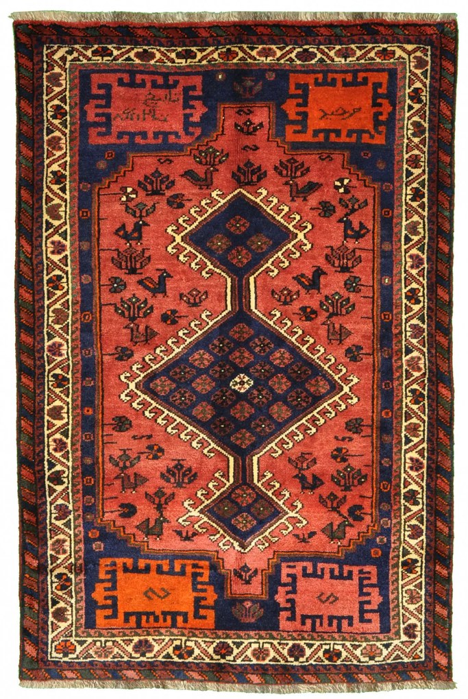 Shiraz Tappeto 170x110 Rosso (Iran) Annodato A Mano