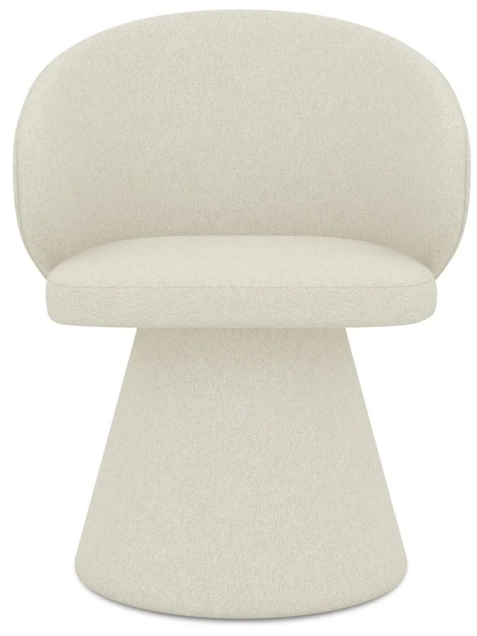 Sedia da pranzo color crema in imbottito Uala – Makamii