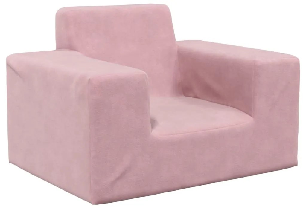 Divano per bambini rosa in morbido peluche