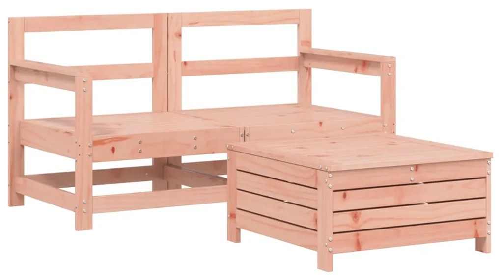 Set divani da giardino 3 pz in legno massello abete douglas