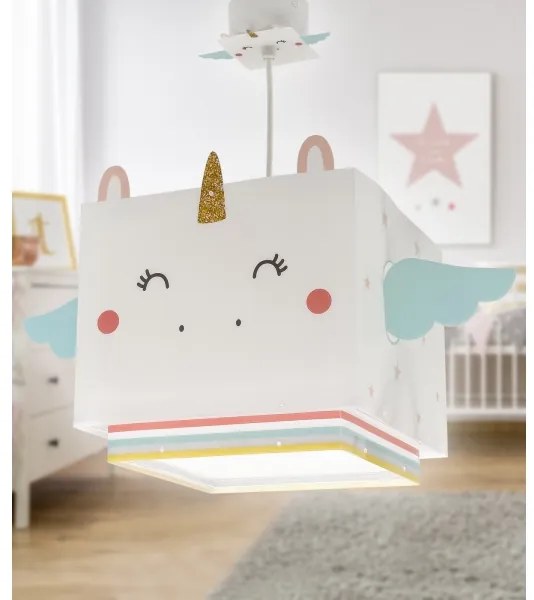 Dalber 64592 - Lampadario per bambini LITTLE UNICORN 1xE27/15W/230V