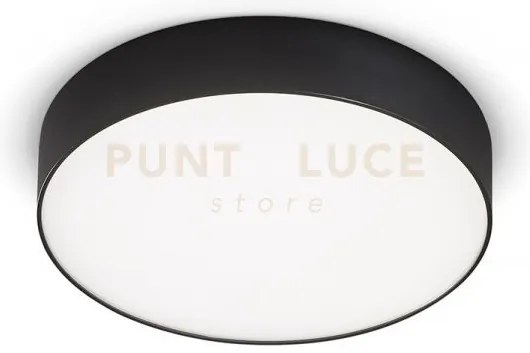 Gpl271c- plafoniera in alluminio nera a led 3000k 1500lm 20w d.21cm