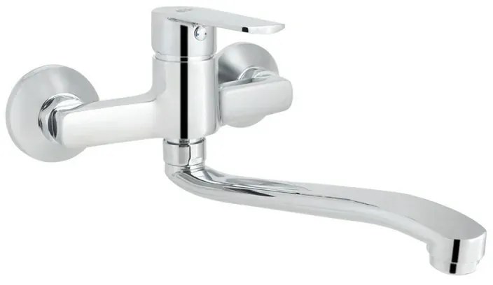 Miscelatore lavello a muro cromato con canna girevole serie Juliette