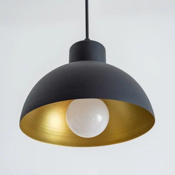 Lampadario a sospensione VESPER 1xE27/15W/230 Ø 18 cm nero/oro