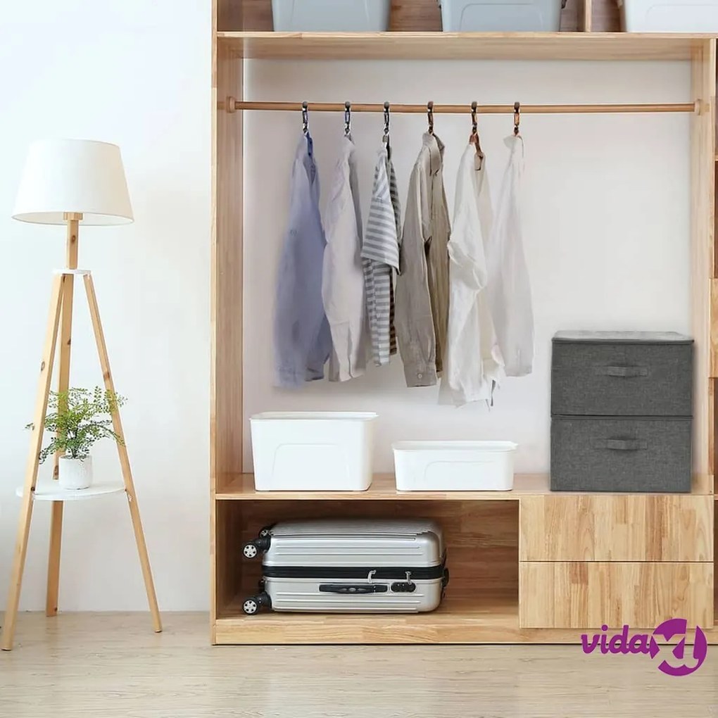 vidaXL Scatole Portaoggetti 2pz in Tessuto 43x34x23 cm Antracite