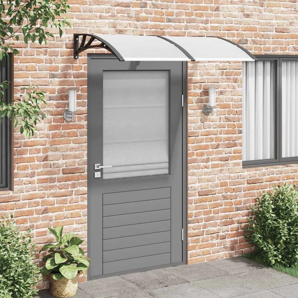 Tettoia Per Porta Nero E Trasparente 150x75 Cm İn Policarbonato /