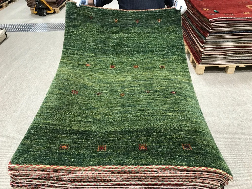 Loribaft Tappeto persiano 130 x 80 Verde (Iran) Annodato A Mano