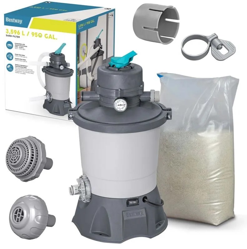 Pompa per sabbia 3596 l/h + Sabbia 25kg Bestway