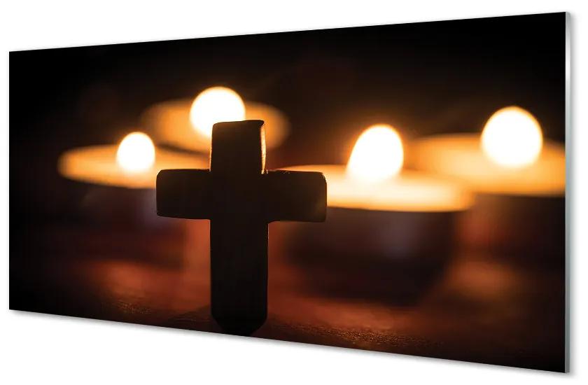 Quadro di vetro Croce di candela 100x50 cm