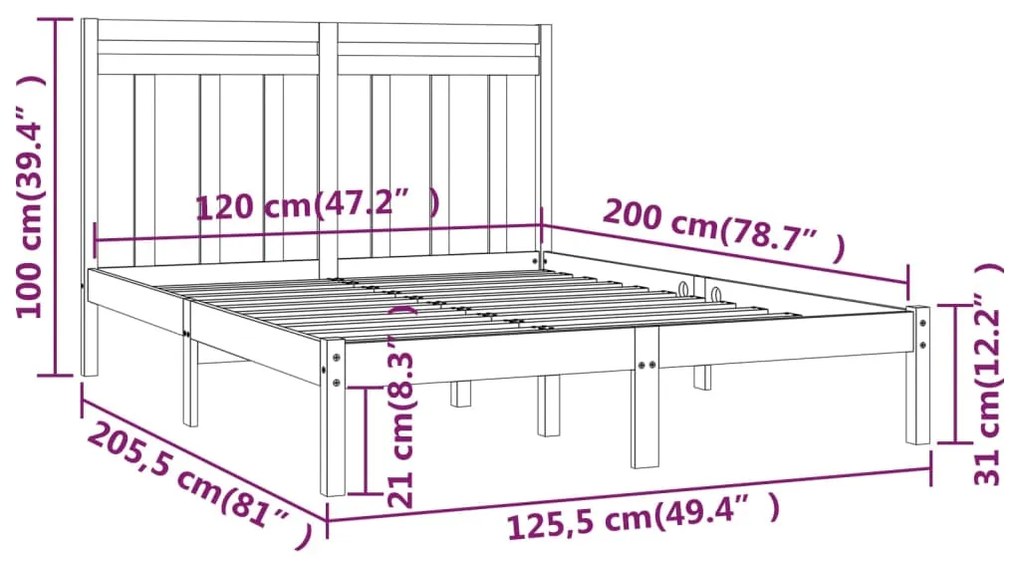 Giroletto Miele in Legno Massello 120x200 cm