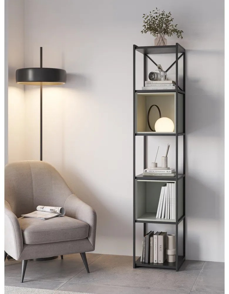 Libreria verde-nera 36x179 cm Anya - Marckeric