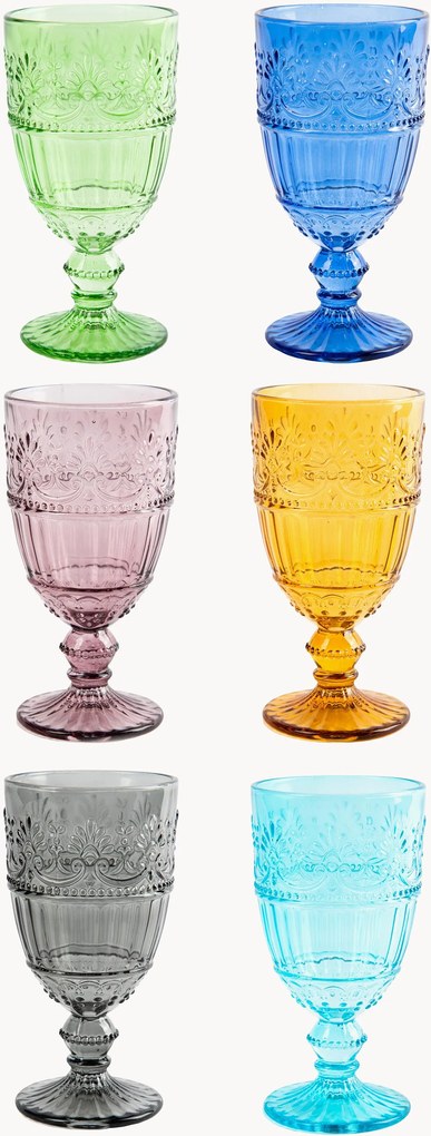 Set di 6 bicchieri da vino Country Flower