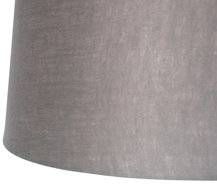 Lampada a sospensione nera con paralumi in lino grigio scuro 35 cm 2 luci - Blitz