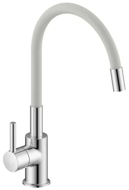 Miscelatore cucina lavello e lavanderia bianco canna alta orientabile snodata Snake